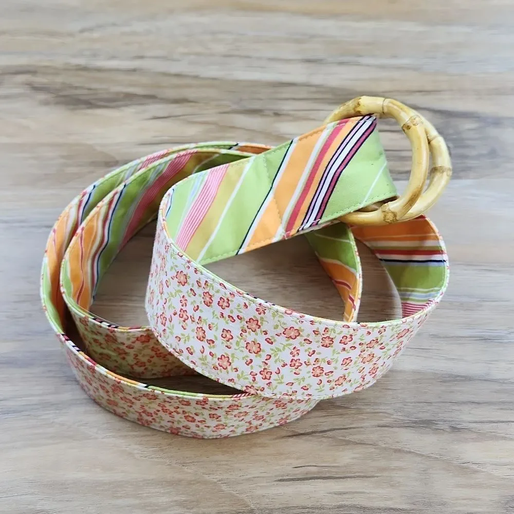 🔺️Old Navy Reversible Fabric & Wood Belt Medium